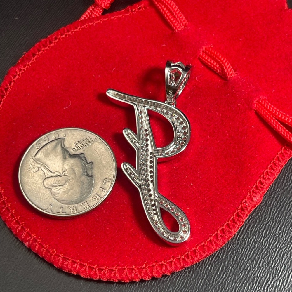 Solid 925 Silver Letter J Pendant - image 2